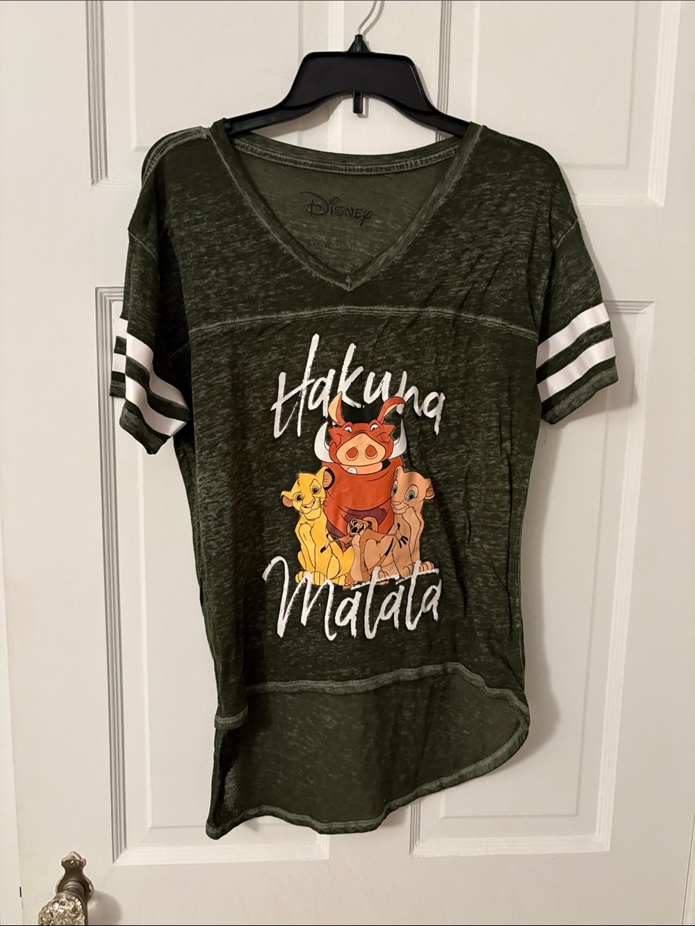 Disney Green 'Hakuna Matata' Short Sleeve V-Neck Tee